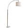 Adesso Bowery 73 1/2" High Marble and Antique Brass Arc Floor Lamp