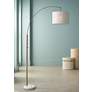 1_Adesso Bowery 73 1/2" High Marble and Antique Brass Arc Floor Lamp
