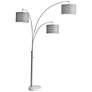 Adesso Bowery 85" Brushed Steel 3-Arm Modern Arc Floor Lamp