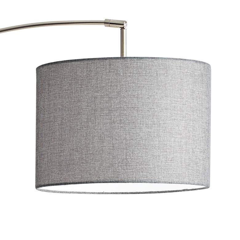 Image 3 Adesso Bowery Brushed Steel Adjustable Arc Floor Lamp more views