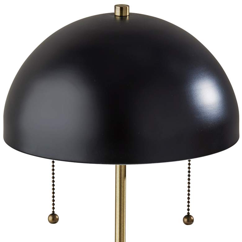Image 2 Adesso Bowie 18" Brass and Black Dome Shade Table Lamp with Outlet more views