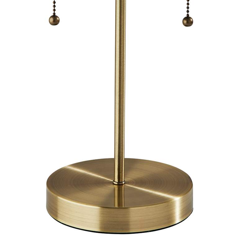 Image 3 Adesso Bowie 18" High Brass and Pink Accent Table Lamp with Outlet more views