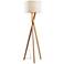 Adesso Brooklyn 63 1/4" High Modern Natural Ash Wood Tripod Floor Lamp