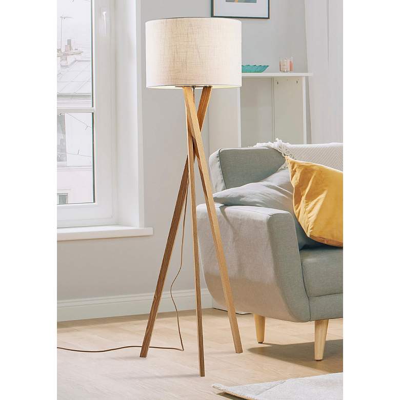 Image 2 Adesso Brooklyn 63 1/4" High Modern Natural Ash Wood Tripod Floor Lamp