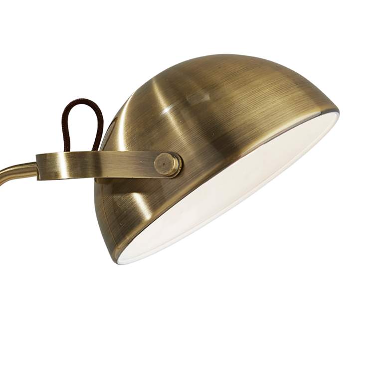Image 3 Adesso Brooks 18" High Antique Brass Desk Lamp with USB and AC Outlet more views