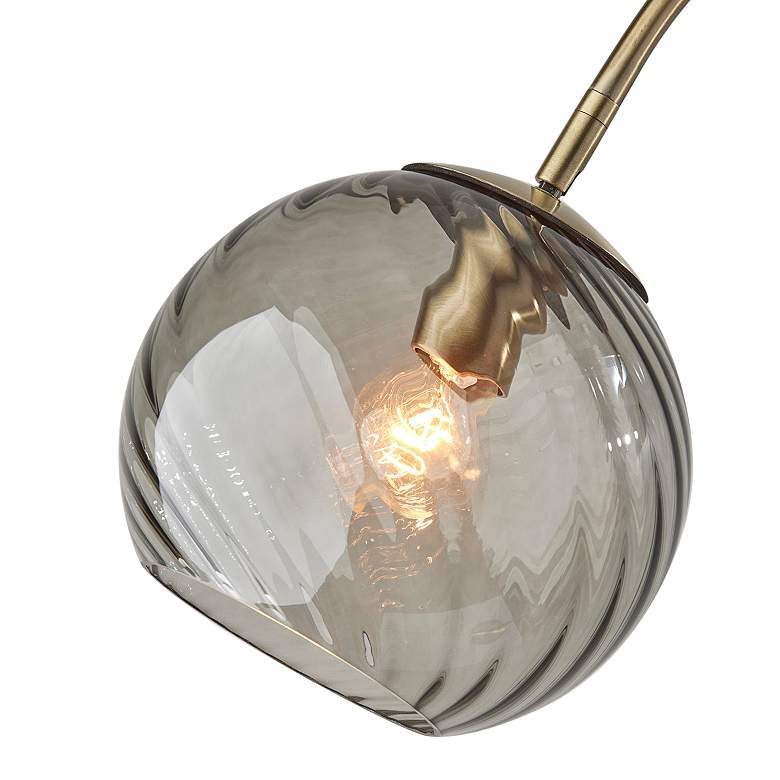 Image 4 Adesso Camden 71 1/2" Antique Brass and Gray Glass Arc Floor Lamp more views