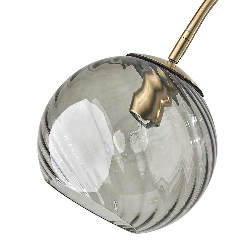 Image 5 Adesso Camden 71 1/2" Antique Brass and Gray Glass Arc Floor Lamp more views