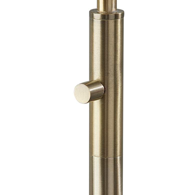 Image 6 Adesso Camden 71 1/2" Antique Brass and Gray Glass Arc Floor Lamp more views