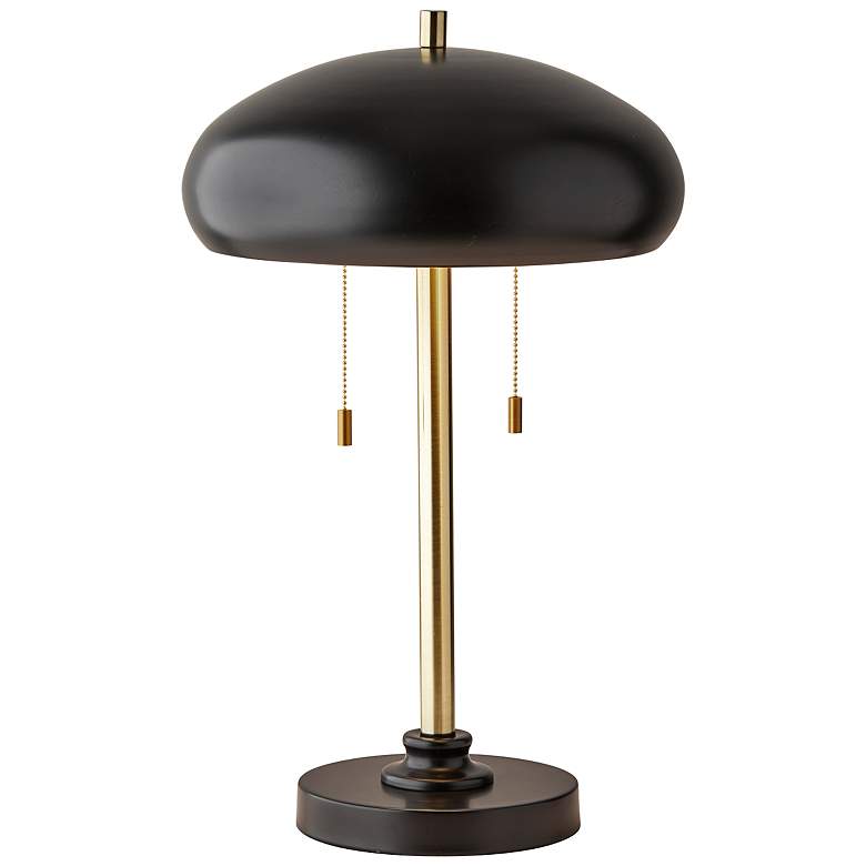 Image 1 Adesso Cap Collection 23" High Brass and Black Modern Dome Table Lamp