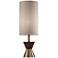 Adesso Carmen 23" Antique Brass and Walnut Wood Accent Table Lamp