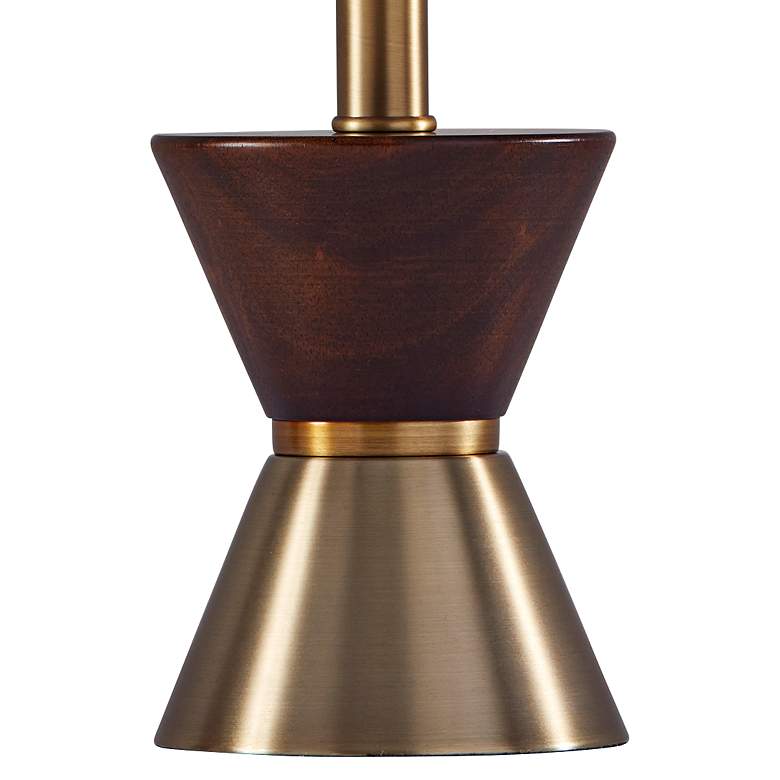 Image 2 Adesso Carmen 23" Antique Brass and Walnut Wood Accent Table Lamp more views