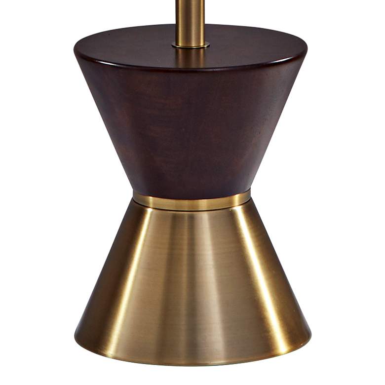 Image 2 Adesso Carmen 59" High Antique Brass and Walnut Rubberwood Floor Lamp more views
