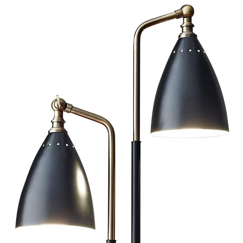 Image 3 Adesso Chelsea 32 1/2" Black Antique Brass Modern 2-Light Table Lamp more views