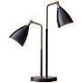 Adesso Chelsea 32 1/2" Black Antique Brass Modern 2-Light Table Lamp