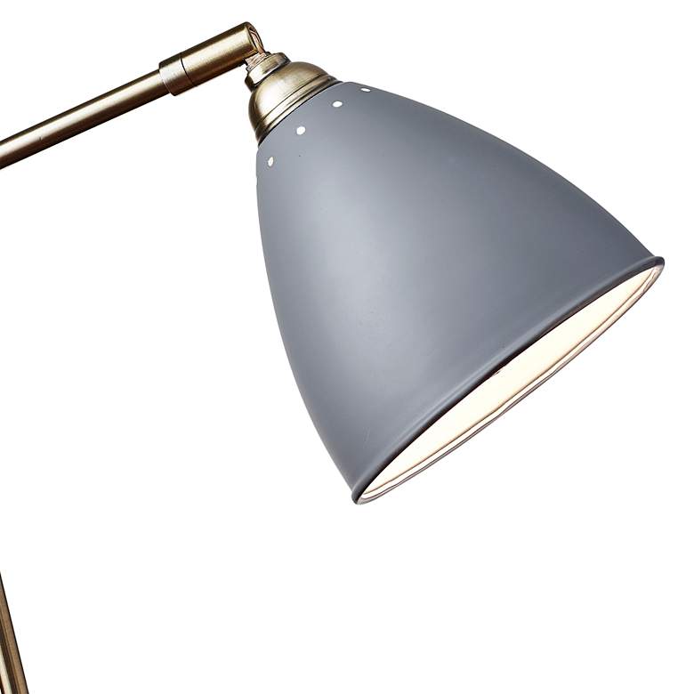 Image 3 Adesso Chelsea Adjustable Height Brass and Gray Modern Desk Lamp more views