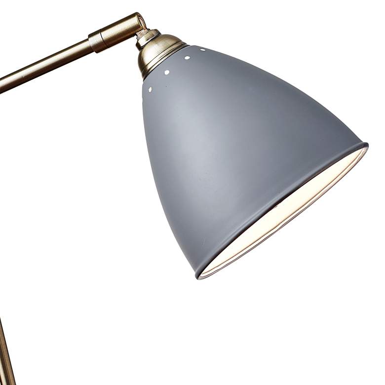 Image 3 Adesso Chelsea Painted Brass and Gray Modern Adjustable Desk Lamp more views