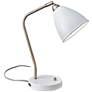 Adesso Chelsea Painted Brass and White Modern Adjustable Desk Lamp