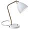 Adesso Chelsea Painted Brass and White Modern Adjustable Desk Lamp