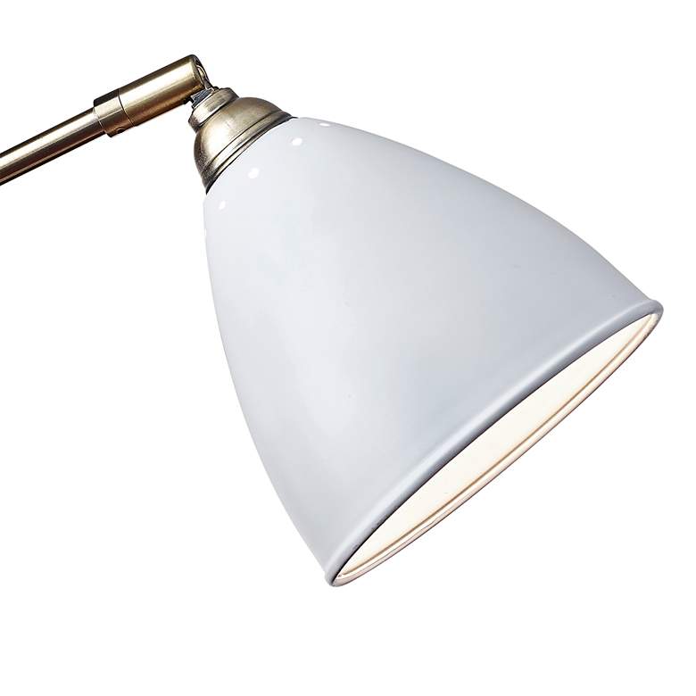 Image 3 Adesso Chelsea Painted Brass and White Modern Adjustable Desk Lamp more views