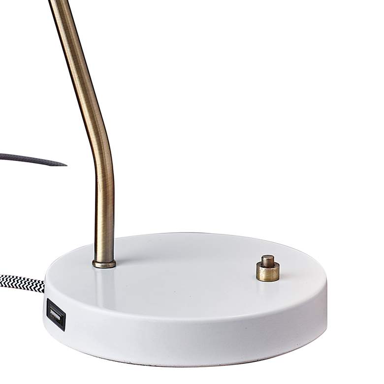 Image 4 Adesso Chelsea Painted Brass and White Modern Adjustable Desk Lamp more views