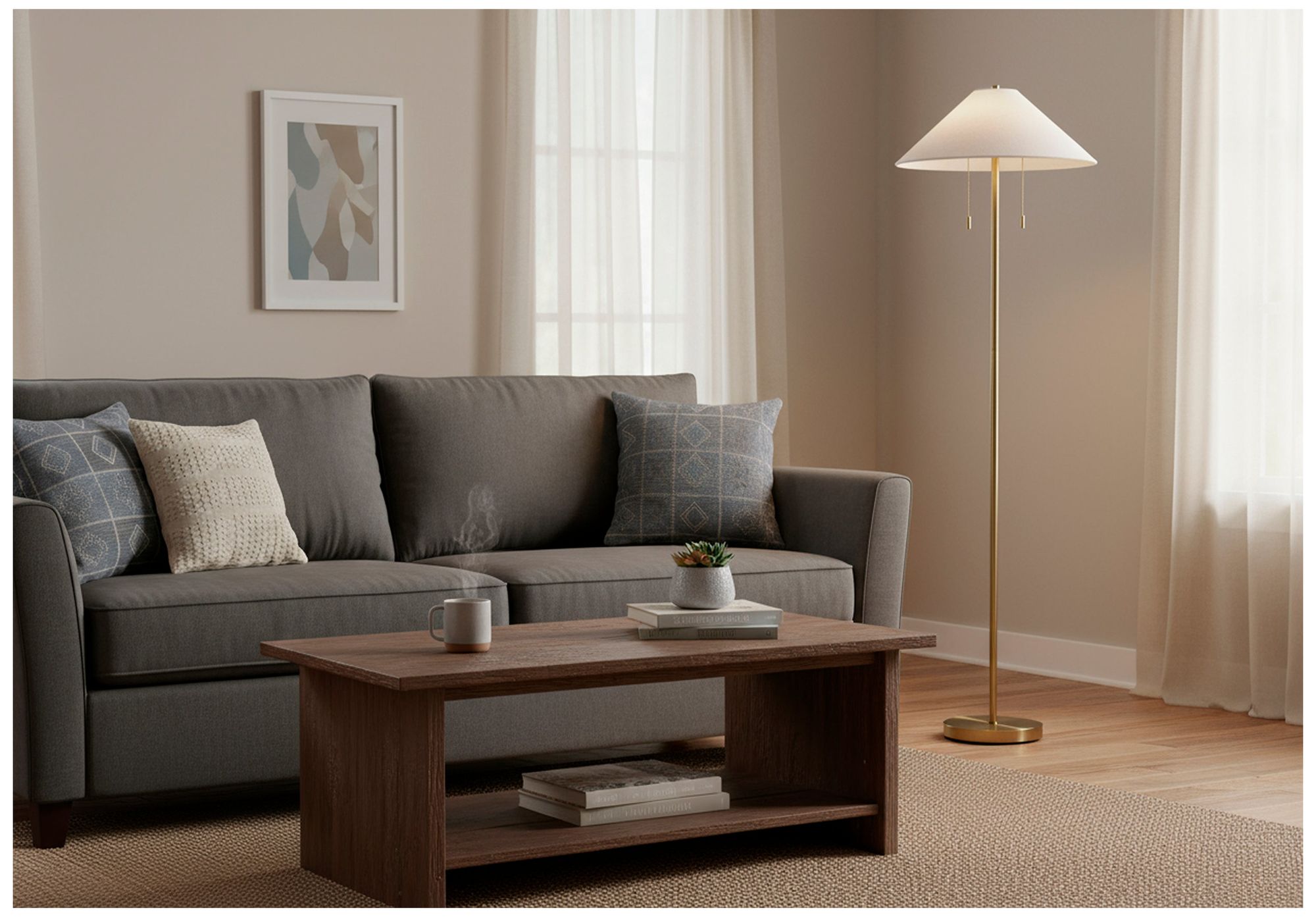 Image 3 Adesso Claremont Floor Lamp - Antique Brass more views