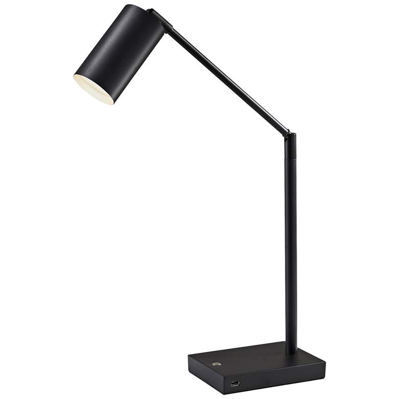 Image 2 Adesso Colby Adjustable Height Black Metal LED Touch Control USB Desk Lamp