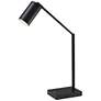 Adesso Colby Adjustable Height Black Metal LED Touch Control USB Desk Lamp