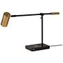 Adesso Collette Adjustable Black and Brass USB and Charge Pad Desk Lamp