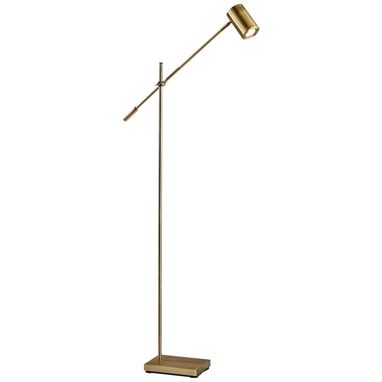 Image 3 Adesso Collette Adjustable Height Antique Brass Metal LED Task Floor Lamp