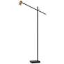 Adesso Collette Black and Brass Modern Adjustable Arm LED Floor Lamp