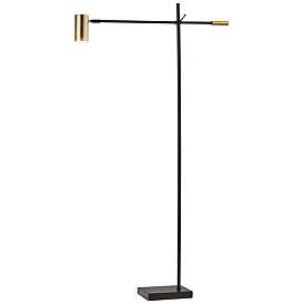 Image5 of Adesso Collette Black and Brass Modern Adjustable Arm LED Floor Lamp more views