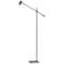 Adesso Collette Brushed Steel Adjustable Modern LED Floor Lamp