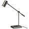 Adesso Collette Brushed Steel LED Desk Lamp with Charging Pad and USB