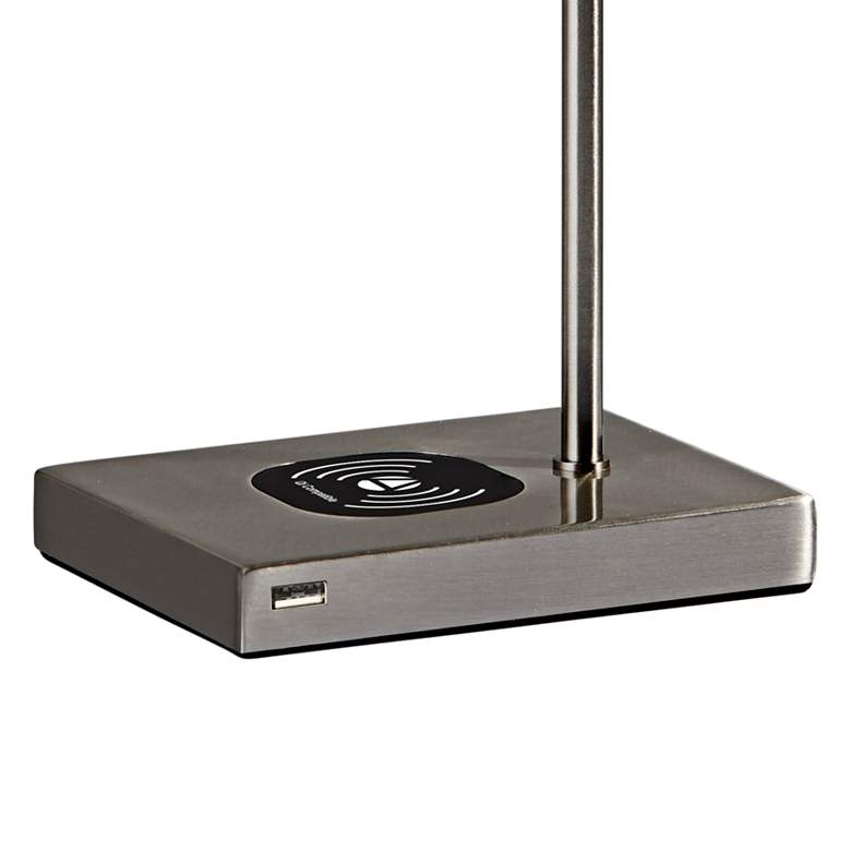 Image 3 Adesso Collette Brushed Steel LED Desk Lamp with Charging Pad and USB more views
