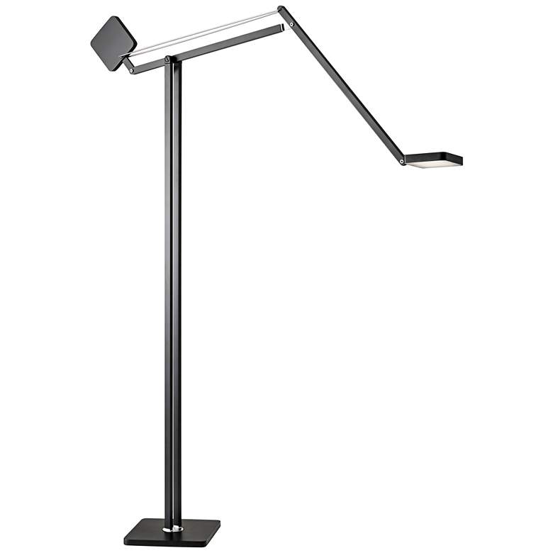 Image 1 Adesso Cooper Matte Black Finish Modern LED Adjustable Arm Floor Lamp
