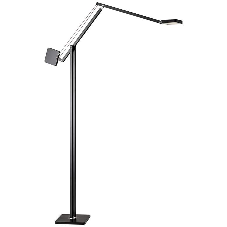 Image 4 Adesso Cooper Matte Black Finish Modern LED Adjustable Arm Floor Lamp more views