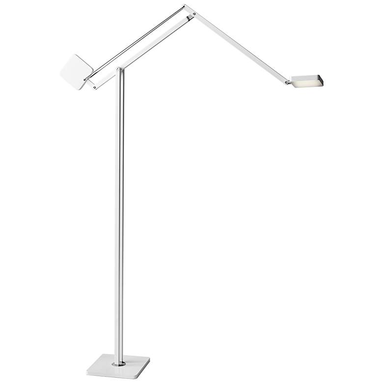 Image 1 Adesso Cooper Matte White Modern LED Adjustable Arm Floor Lamp
