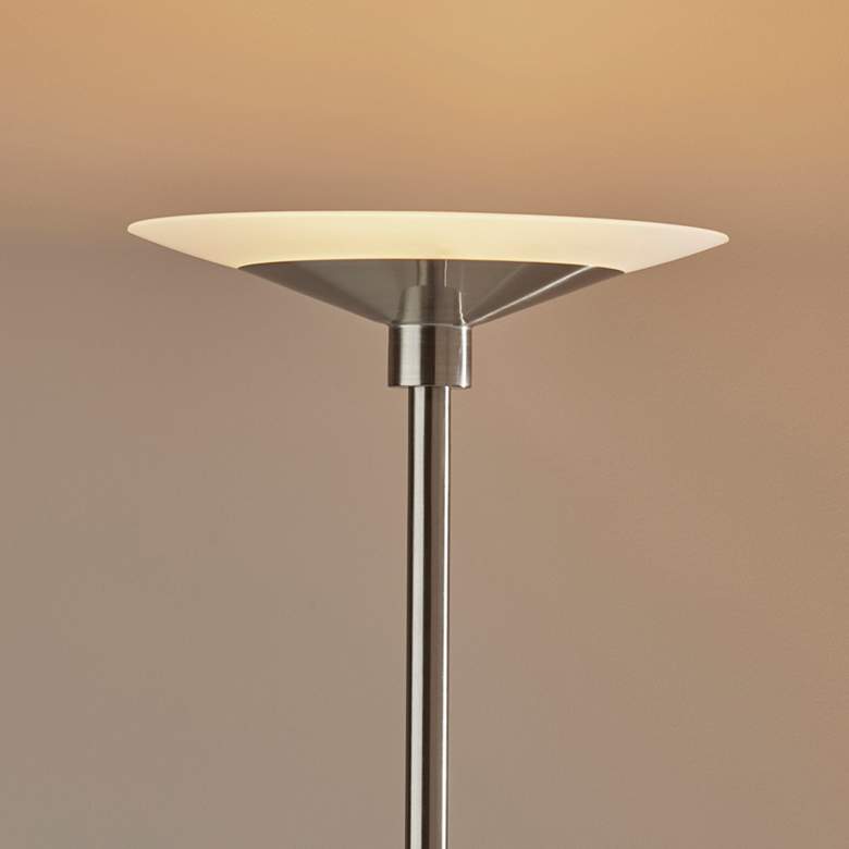 Image 3 Adesso Cosmo 70 1/2" Solar Brushed Steel Stem LED Torchiere Floor Lamp more views