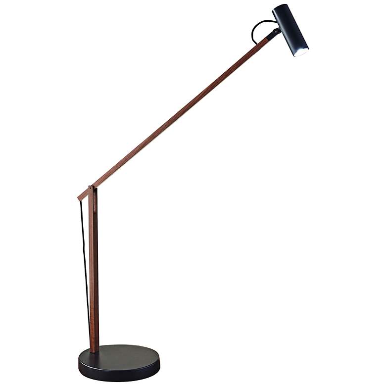 Image 2 Adesso Crane ADS360 Adjustable Height Wood and Black Modern LED Desk Lamp