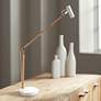 Adesso Crane ADS360 Adjustable Height Wood and White Modern LED Desk Lamp