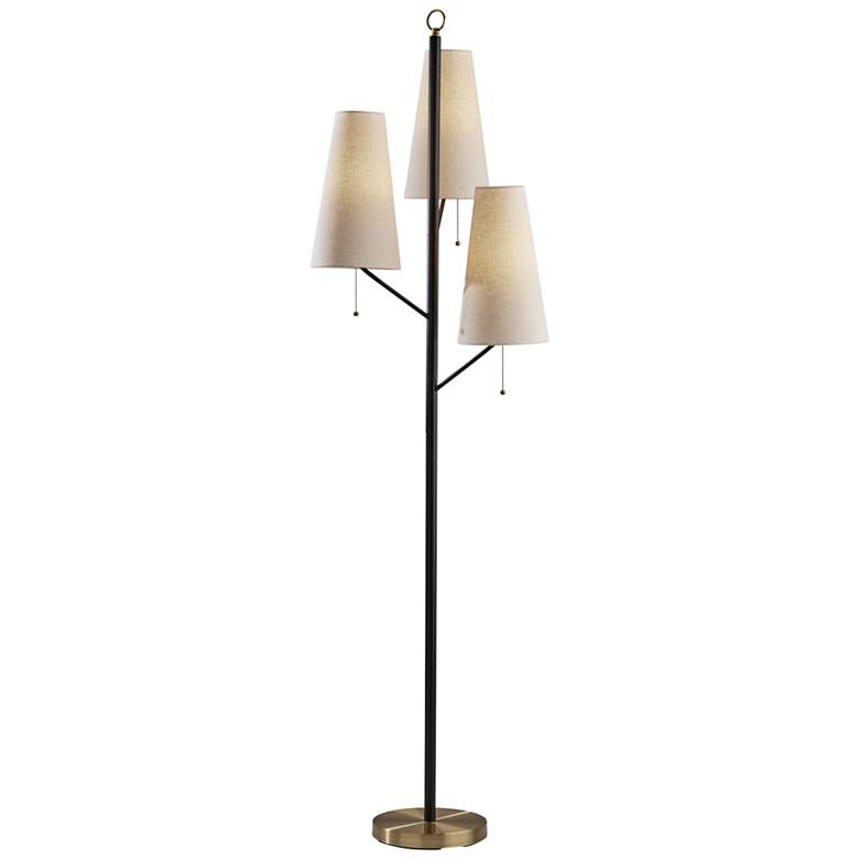 Image 2 Adesso Daniel 71" High Black Metal Modern 3-Light Tree Floor Lamp
