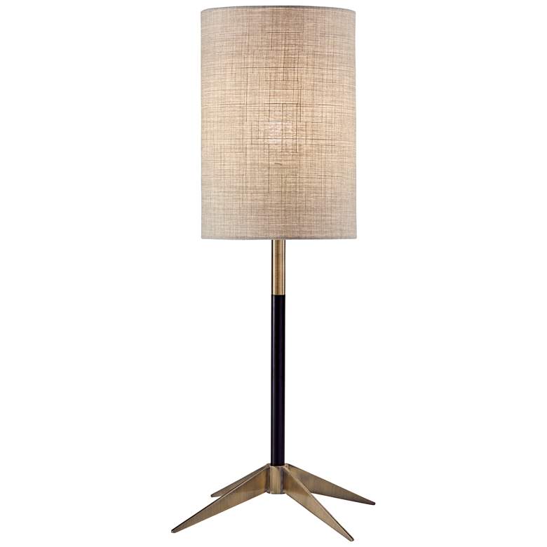 Image 1 Adesso Davis 26 3/4" Modern Matte Black and Antique Brass Table Lamp