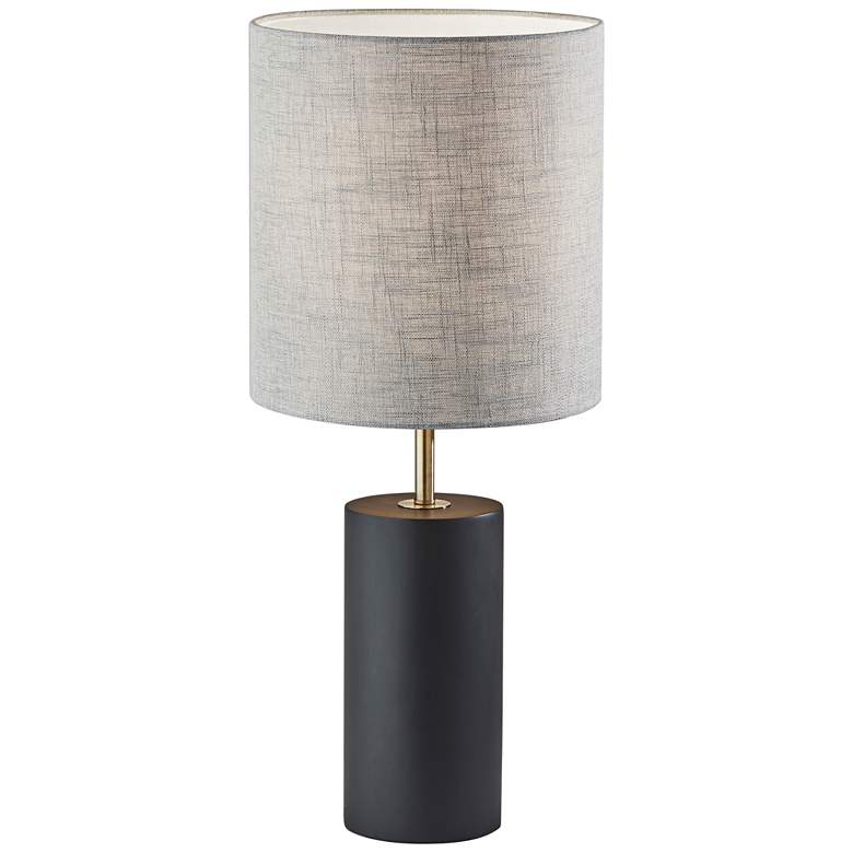 Image 2 Adesso Dean 30 1/2 inch Modern Black Poplar Wood Column Table Lamp