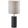 Adesso Dean 30 1/2" Modern Black Poplar Wood Column Table Lamp