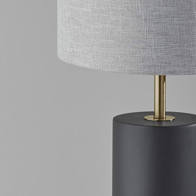 Image 3 Adesso Dean 30 1/2" Modern Black Poplar Wood Column Table Lamp more views