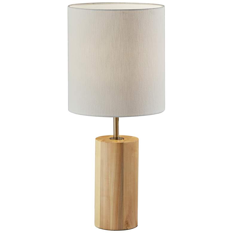 Image 1 Adesso Dean 30 1/2 inch Natural Oak Wood Column Modern Table Lamp
