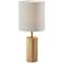 Adesso Dean 30 1/2" Natural Oak Wood Column Modern Table Lamp