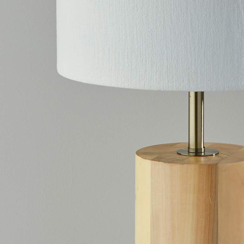 Image 2 Adesso Dean 30 1/2 inch Natural Oak Wood Column Modern Table Lamp more views