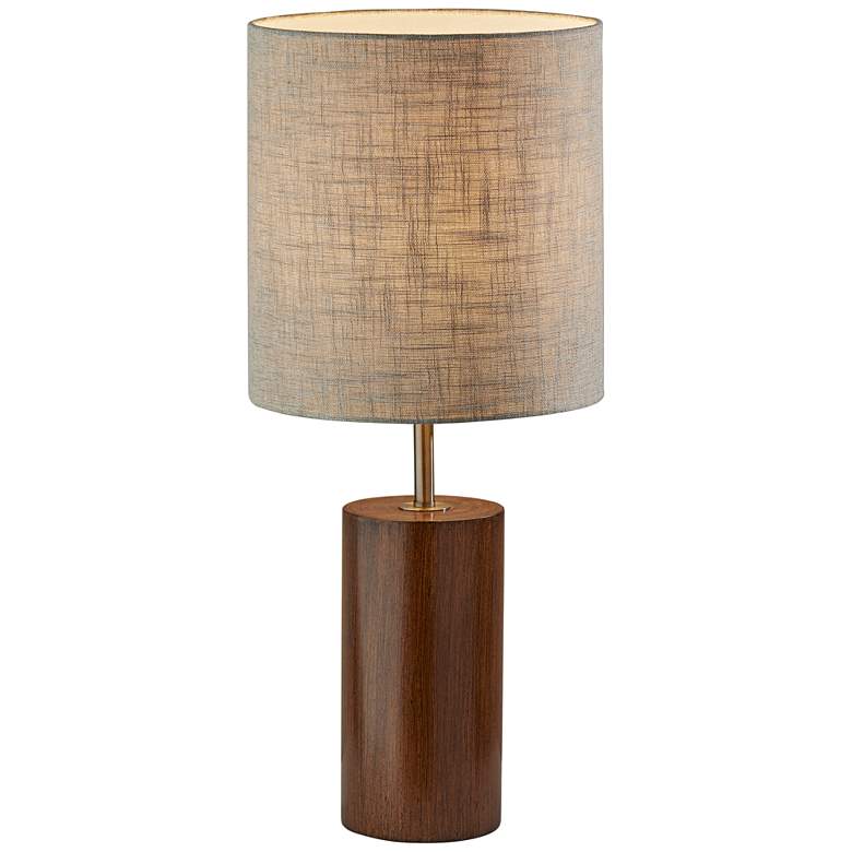 Image 1 Adesso Dean 30 1/2" Walnut Poplar Wood Column Modern Table Lamp