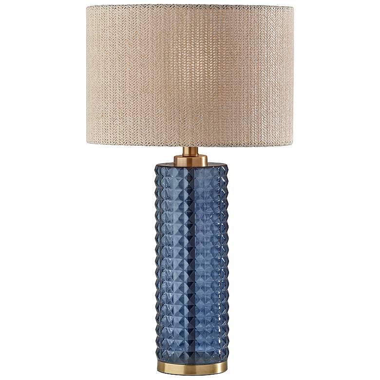 Image 2 Adesso Delilah 23" High Blue Textured Glass Accent Table Lamp